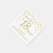 18e Verjaardagsfeest Witte en Gouden Diamant Servet (Hoek)