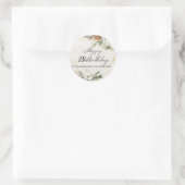 18e Verjaardagsfeest Witte Winter Bloemen Custom Ronde Sticker (Tas)