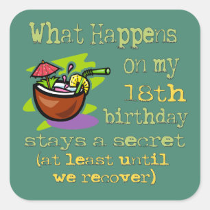 18e verjaardagsfeestgeschenken vierkante sticker