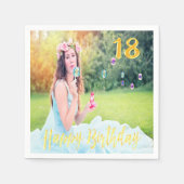 18e verjaardagsfeestje, aangepaste foto van faux g servetten (Voorkant)