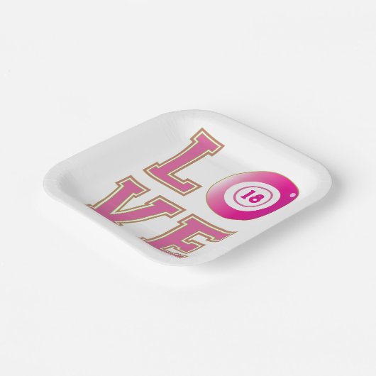 18e verjaardagsfeestje bingospeler papieren bordje (Gebogen)