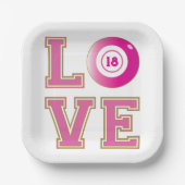 18e verjaardagsfeestje bingospeler papieren bordje (Voorkant)