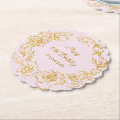 18e Verjaardagsfeestje Goud Roos Blush Roze Kartonnen Onderzetters (Gekanteld)