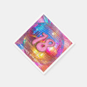 18e verjaardagsfeestje Gouden Roze Glitter Disco B Servet (Hoek)