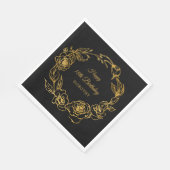 18e verjaardagsfeestje Luxe Gold Roos Black Cockta Servet (Hoek)