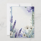 18e verjaardagsfeestje met blauwe bloemen kaart (Achterkant)