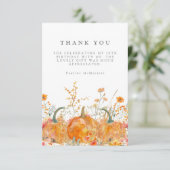 18e verjaardagsfeestje pompoen Wildflower Custom Bedankkaart (Staand voorkant)