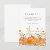 18e verjaardagsfeestje pompoen Wildflower Custom Bedankkaart (Voorkant / Achterkant)