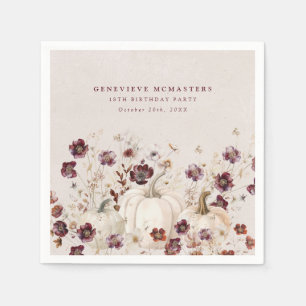 18e verjaardagsfeestje pompoen Wildflower Custom Servet