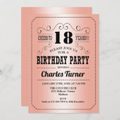 18e verjaardagsfeestje - Roos Gold Kaart (Voorkant / Achterkant)