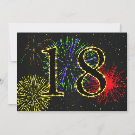 18e verjaardagsfeestje uitnodigen kaart (Voorkant)