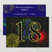 18e verjaardagsfeestje uitnodigen kaart (Voorkant / Achterkant)