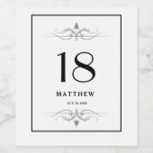 18e verjaardagsfeestje wijn etiket (Enkel label)