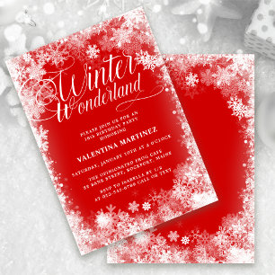 18e verjaardagsfeestje Winter Wonderland Sneeuwvlo Kaart