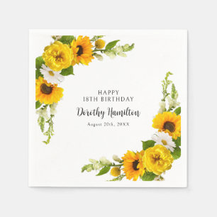 18e verjaardagsfeestje Zonnebloem Daisy Custom Servet
