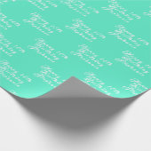 18e Verjaardagsfeestnaam Blauwgroen Aqua Turquoise Cadeaupapier (Hoek)