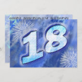 18e verjaardagsfeestuitnodiging kaart (Voorkant / Achterkant)