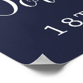 18e Verjaardagsfoto Moody Paarse Bloemen Welkom Poster (Hoek)