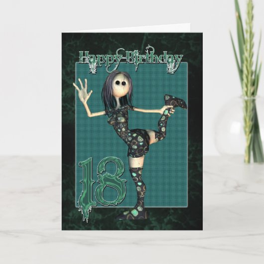 18e verjaardagskaart met Moonies H.I.P Rag Doll Kaart (Voorkant)