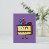 18e verjaardagstaart met kaarsen Chocolade ijsjes Briefkaart (Staand voorkant)