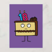 18e verjaardagstaart met kaarsen Chocolade ijsjes Briefkaart (Voorkant)