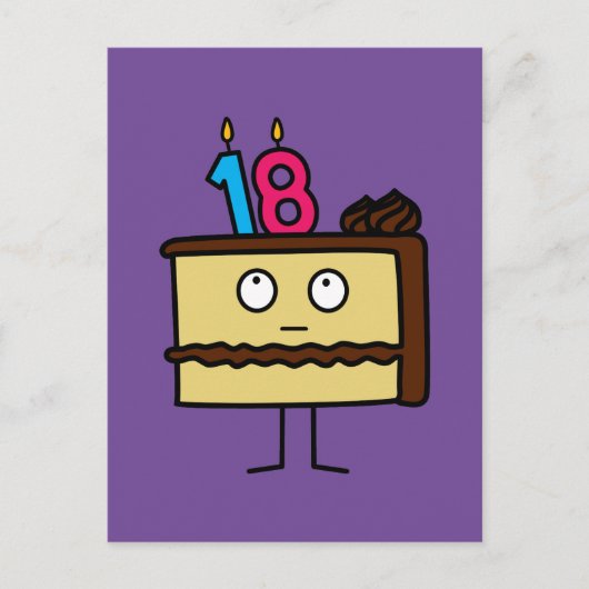 18e verjaardagstaart met kaarsen Chocolade ijsjes Briefkaart (Voorkant)