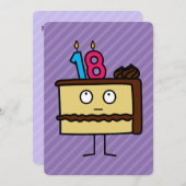 18e verjaardagstaart met kaarsen kaart (Voorkant / Achterkant)