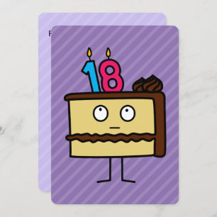 18e verjaardagstaart met kaarsen kaart