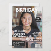 18e verjaardagsuitnodiging Girl Magazine Hoesje Kaart (Voorkant)