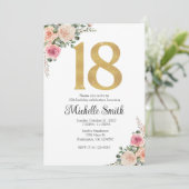 18e Verjaardagsuitnodiging Sjabloon Kaart (Staand voorkant)