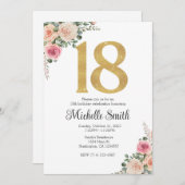 18e Verjaardagsuitnodiging Sjabloon Kaart (Voorkant / Achterkant)