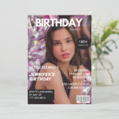 18e verjaardagsuitnodiging voor haar Magazine Hoes Kaart (Staand voorkant)