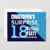 18e Verrassing Verjaardag Save the Date Diagonal V Aankondigingskaart (Voorkant / Achterkant)