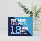 18e Verrassing Verjaardag Save the Date Diagonal V Aankondigingskaart (Staand voorkant)