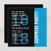 18e verrassingsdag Modern Turquoise Blue V105 Kaart (Voorkant / Achterkant)