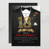 18h Birthday Tuxedo Black Stropdas Kaart (Voorkant / Achterkant)