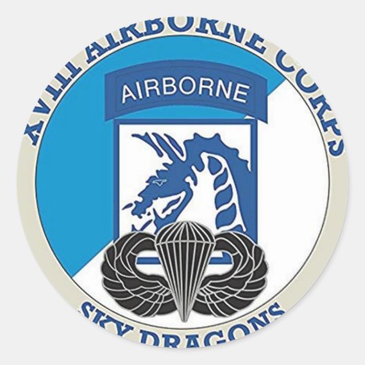 18th Airborne Ronde Sticker (Voorkant)