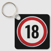 18th Birthday ANY AGE Speed Limit Sign Sleutelhanger (Voorkant)