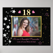 18th Birthday Black Gold Celebration Photo Folie Afdrukken (Voorkant)