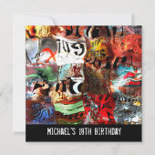 18th Birthday Boys Mannen Street Art Abstract A3 Kaart (Voorkant)