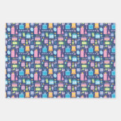 18th Birthday Cake Cadeaus Ballonnen Blauw Inpakpapier Vel (Voorkant 2)