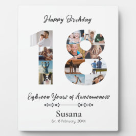 18th Birthday Custom Fotocollage Fotoplaat
