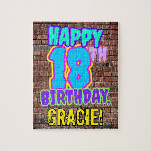 18th Birthday ~ Fun, Urban Graffiti Inspired Look Legpuzzel (Verticaal)