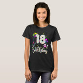 18th Birthday Girl Tee 18 Years Old Bday Doughnut T-shirt (Voorkant volledig)