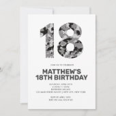 18th Birthday, Grey Camo Personalized Teen Kaart (Voorkant)