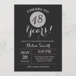 18th Birthday Invitation Black en Silver Glitter Kaart<br><div class="desc">18e Birthday Invitation Black en Silver Glitter Card. Voor verdere aanpassing,  te klikken gelieve de knoop "van de Aanpassing het"en ons ontwerphulpmiddel te gebruiken om deze sjabloon te wijzigen.</div>