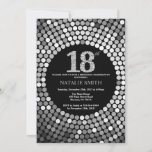 18th Birthday Invitation Black en Silver Glitter Kaart<br><div class="desc">18e uitnodiging van de verjaardag. Black and Silver Glitter. Silver Diamond. Volwassenenfeest. Voor mannen of vrouwen. Voor verdere aanpassing,  te klikken gelieve de knoop "van de Aanpassing het"en ons ontwerphulpmiddel te gebruiken om deze sjabloon te wijzigen.</div>