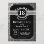 18th Birthday Invitation Black en Silver Glitter Kaart<br><div class="desc">18e verjaardag Uitnodiging met zwarte en zilveren Glitter achtergrond. Volwassen verjaardag. Mannelijke Mannen of vrouwen: Birthday. Kinder jongen of meisje Lady Teen Teenage Bday Invite. 13e 15e 16e 18e 21e 30e 40e 50e 60e 70e 80e 90e 100e. Elke leeftijd. Voor verdere aanpassing, te klikken gelieve de knoop "van de Aanpassing...</div>