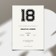 18th Birthday Invitation - Minimal Sport Style