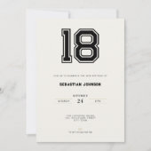 18th Birthday Invitation - Minimal Sport Style Kaart (Voorkant)